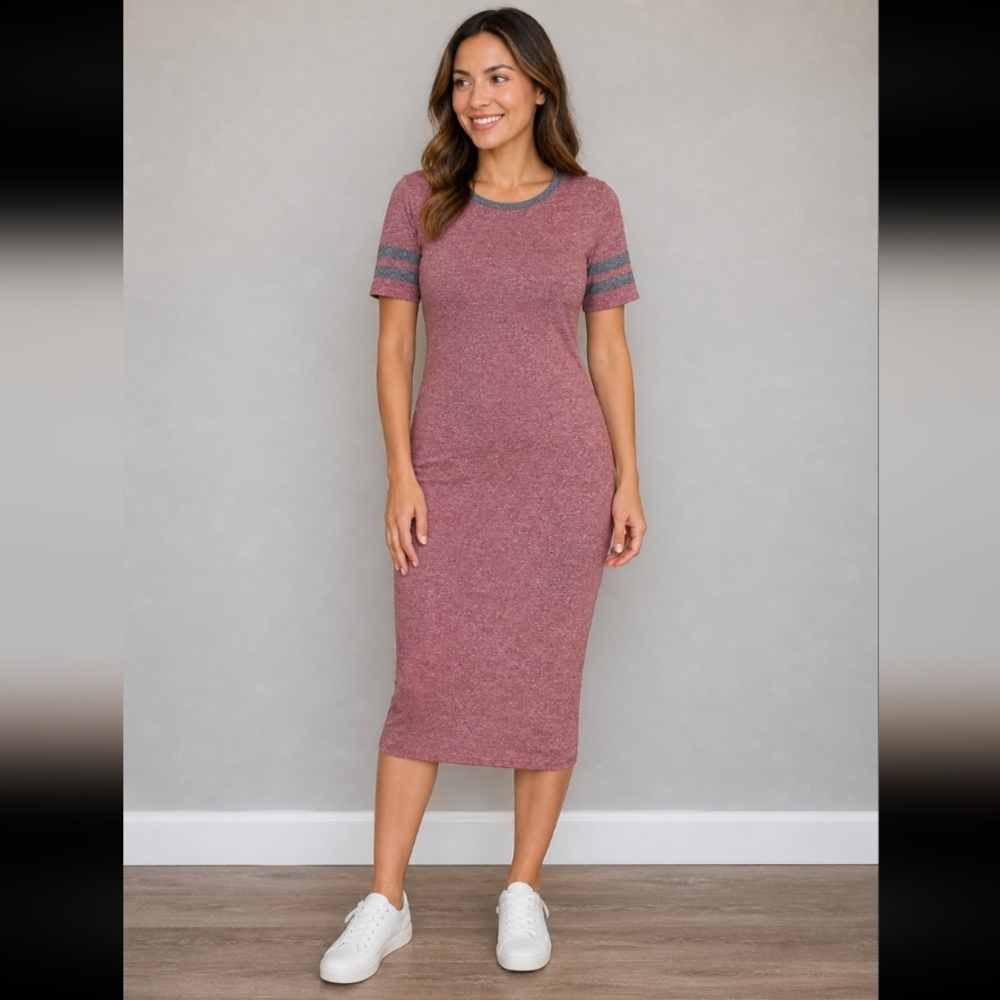 LLR XXS Julia Heathered Baseball Dress